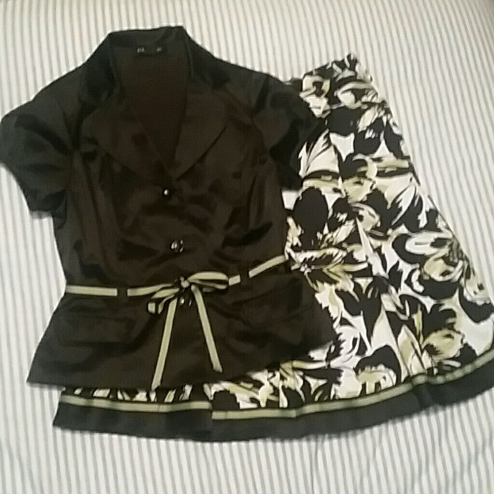 Jacket & floral skirt set